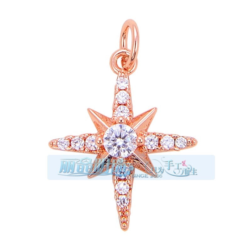 1 Piece 15 * 21mm 18 * 23mm 9*16mm Copper Zircon Sun Star Lightning Pendant Jewelry Accessories