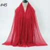Pleated Linen Cotton Scarf Woolen Edge Women Hijab Shawl