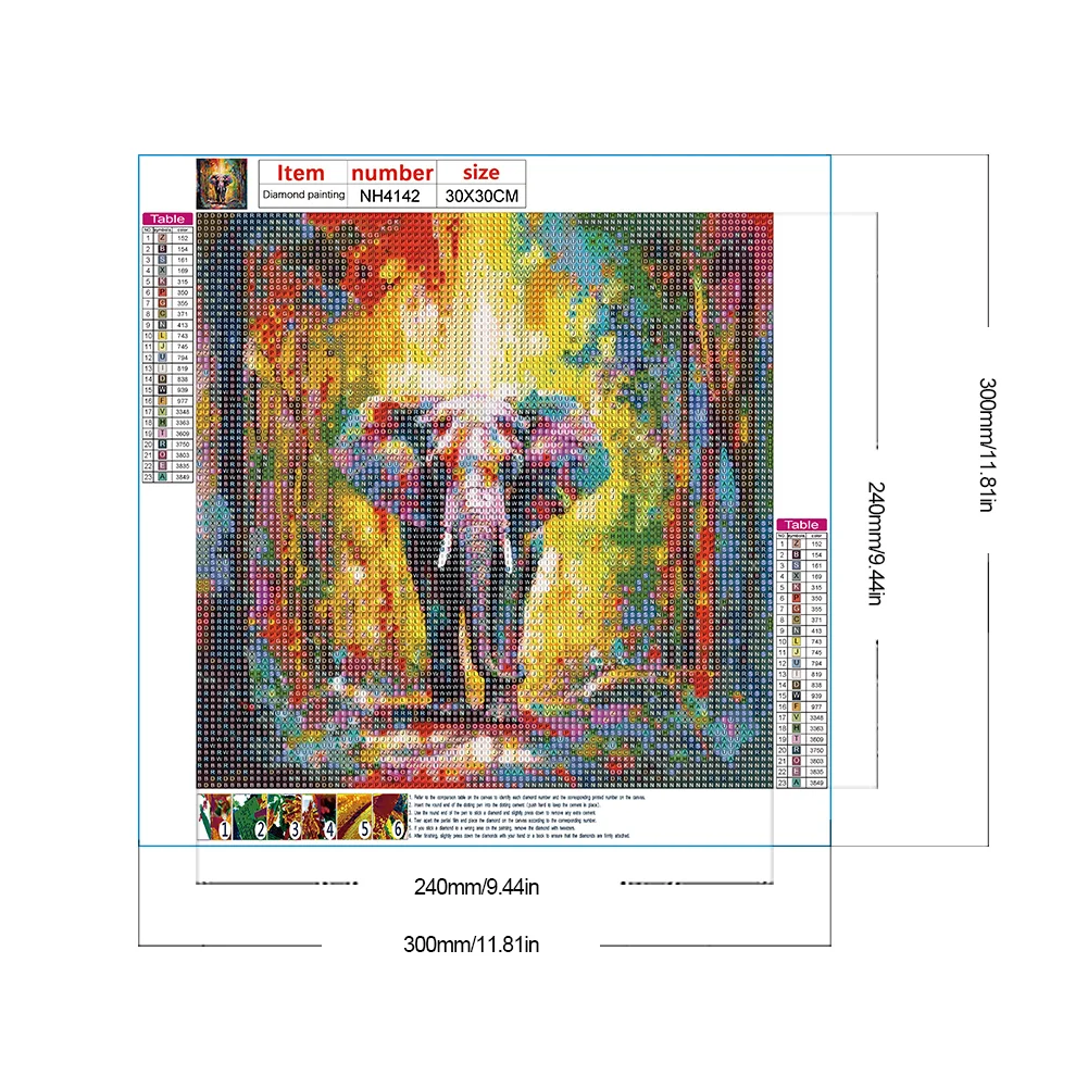 Diamond Painting - Full Round Drill - Elephant(Canvas|30*30cm)