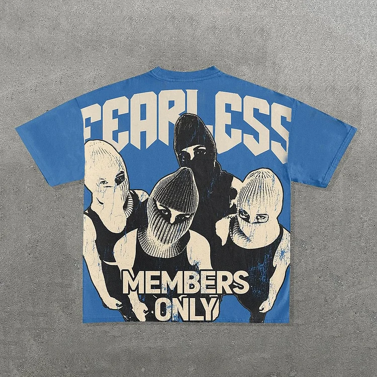 Sopula Vintage Fearless Members Only Graphic Cotton T-Shirt