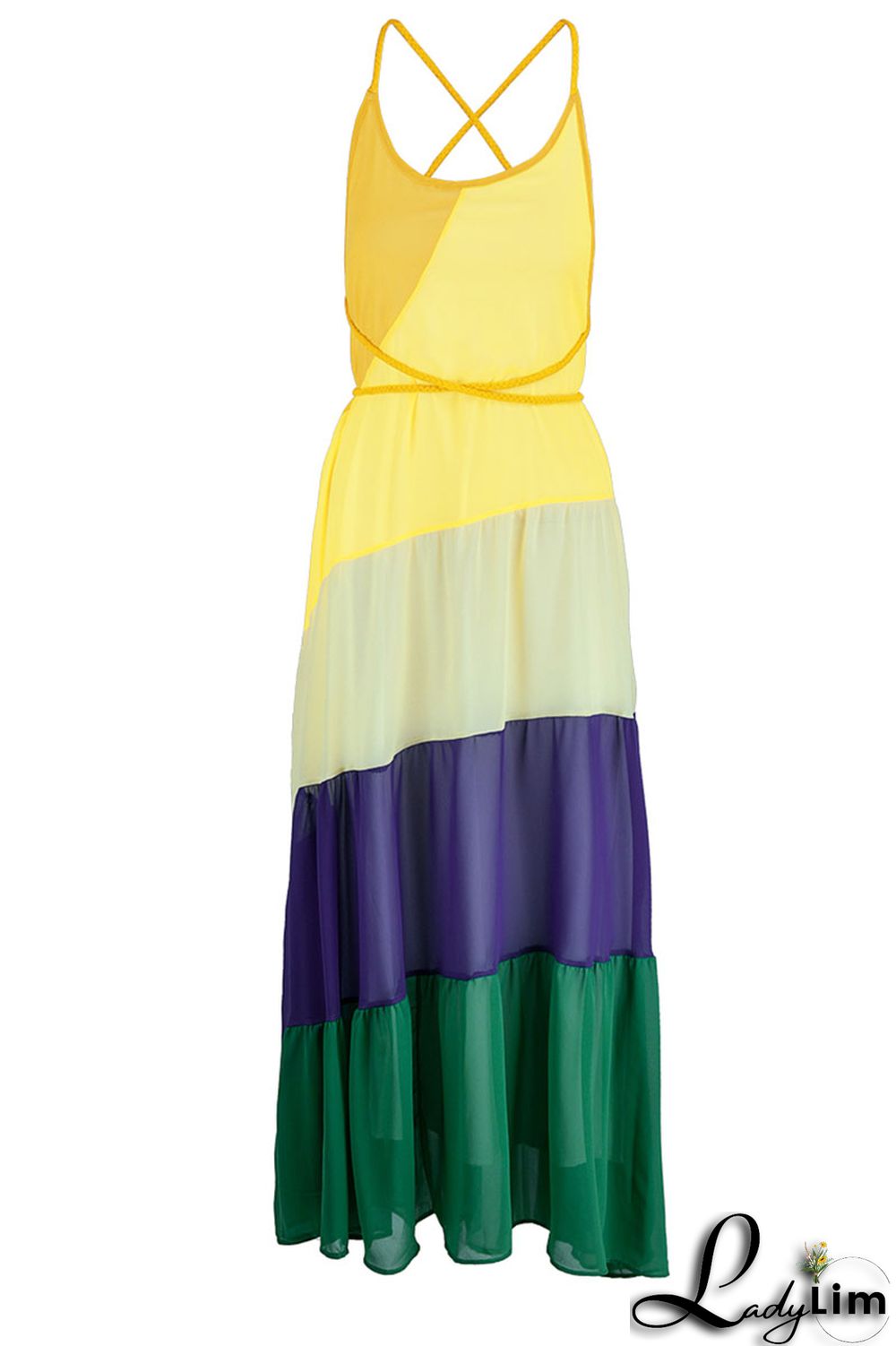 Orange Sexy Print Patchwork Backless Straight Dresses