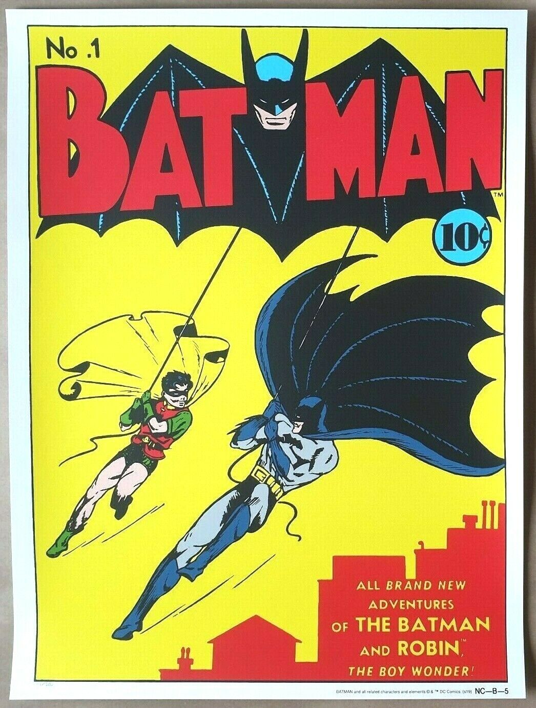 BOB KANE - BATMAN #1 Comic Cover Screen Print Poster /200 Bottleneck Gallery