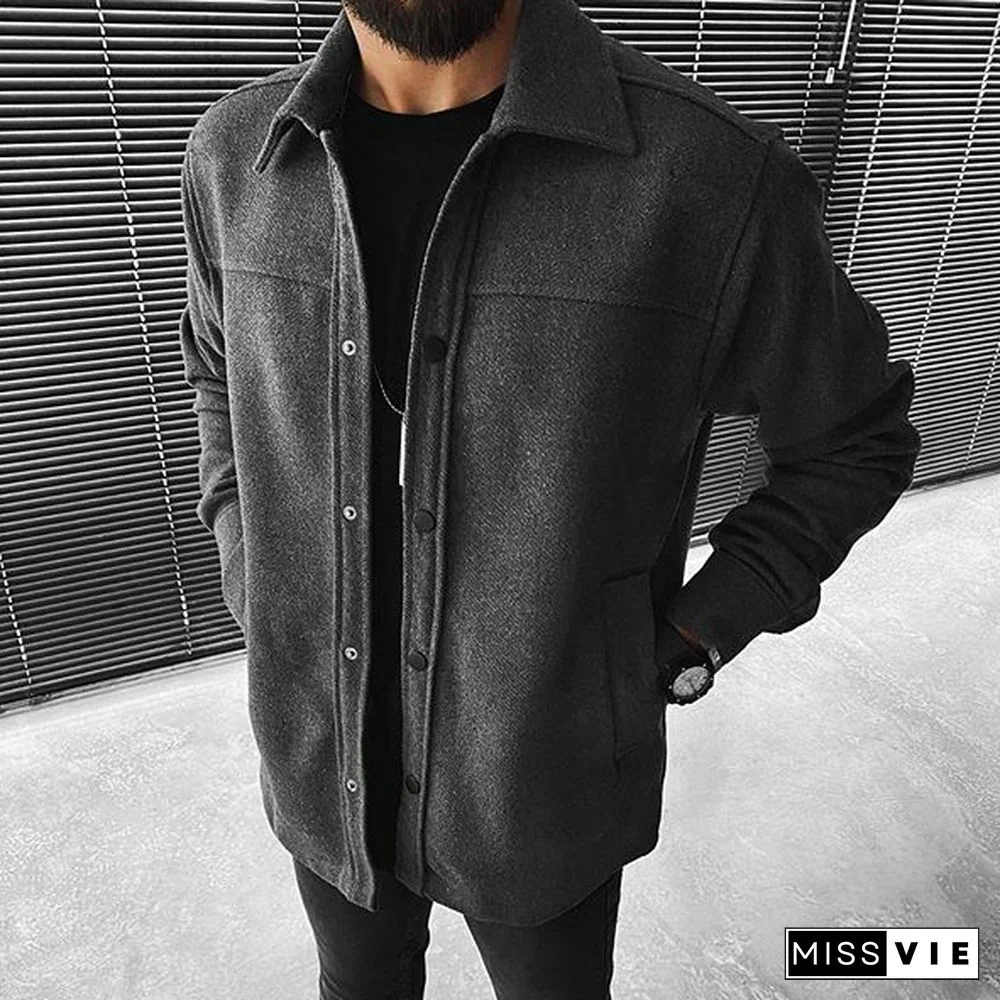 Street Casual Fashion Solid Color Long Sleeve Jacket