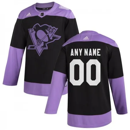 Men's Pittsburgh Penguins  Black Hockey Fights Cancer Custom Practice NHL Stitched Jersey