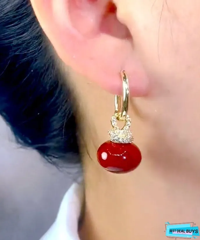Style Grey Alloy Pearl Zircon Drop Earrings