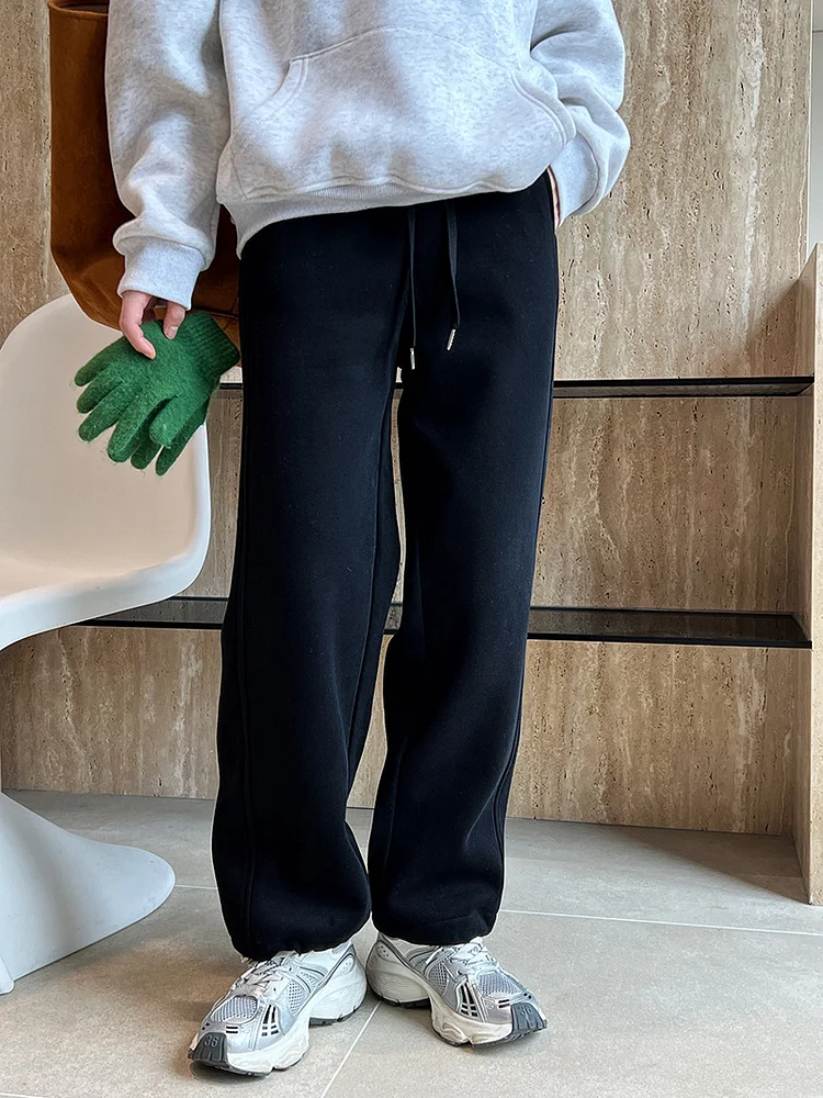 Sports Style Drawstring Thickened Sweatpants