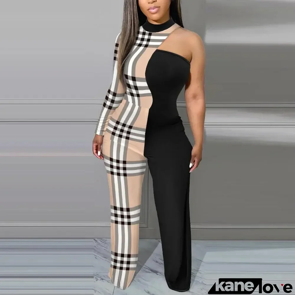 Sexy Contrast Patchwork Fashion Print Jumpsuit