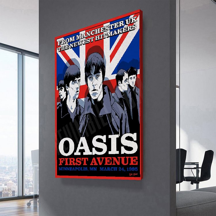Oasis Shakermaker Concert Poster Canvas Wall Art MusicWallArt