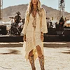 Music Festival Rock Party Carnival Vintage Wasteland Style Ethnic Floral Cotton And Linen Dress by Inlyline