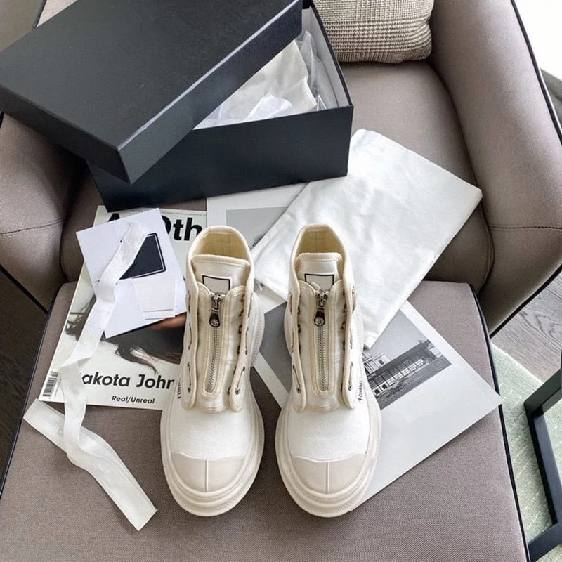 Retro Ladies Canvas Shoes Zapatillas Mujer Casual Flat Platform Shoes Mixed Colors Sneakers Women Round Toe Cozy Female Shoes