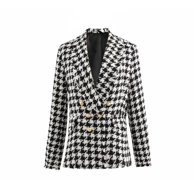 Mature Women Houndstooth Jacket