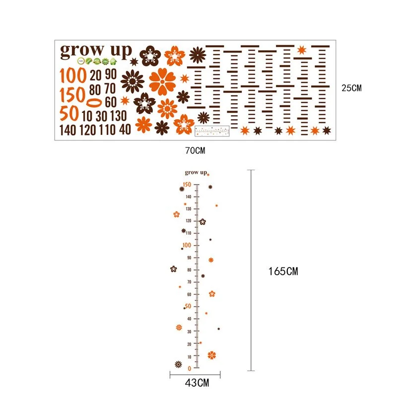 Cartoon Kids Height Measure Wall Sticker Growth Chart Ruler Decals Children Room Decoration Wallpaper Nursery Decor Photo Props