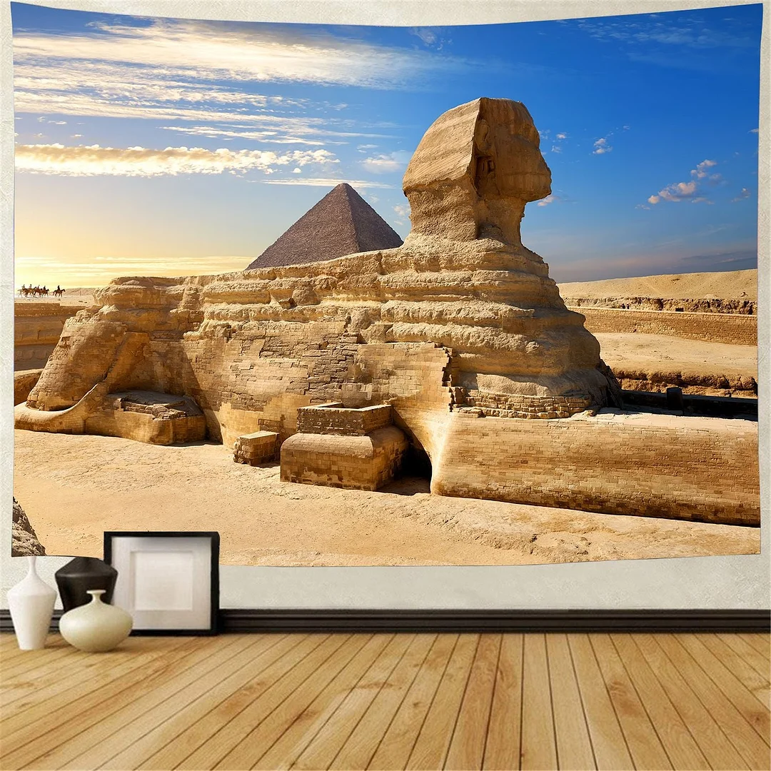 Yellow Ancient Egypt Tapestry Wall Hanging Old Culture Printed Hippie Egyptian Tapestries Wall Cloth Home Decor Vintage Tapestry