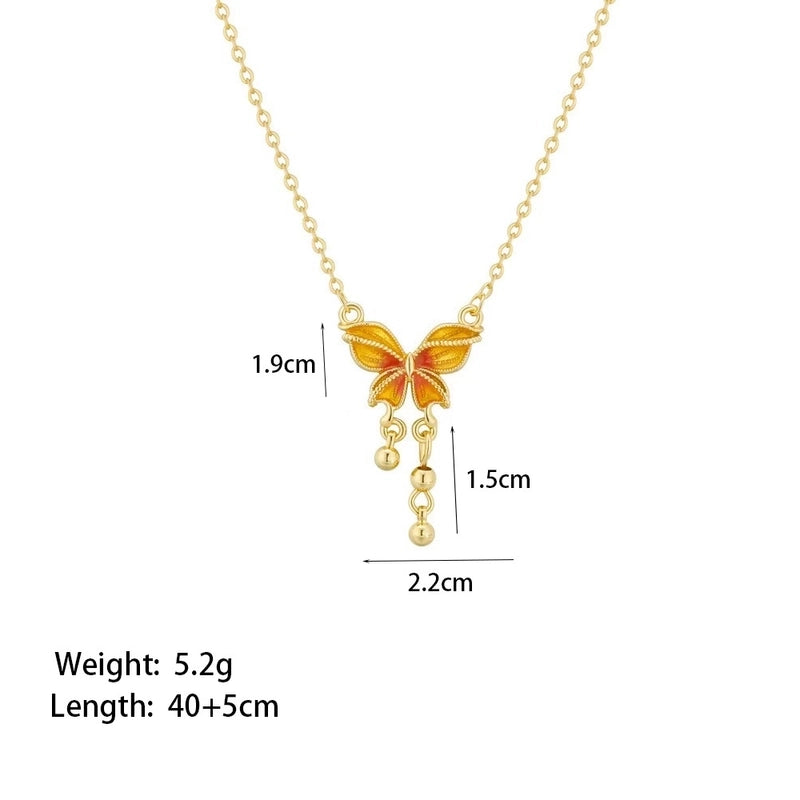 Sweet Minimalist Star Heart Shape Bow Knot Titanium Steel Zircon Plating Inlay Pendant Necklace