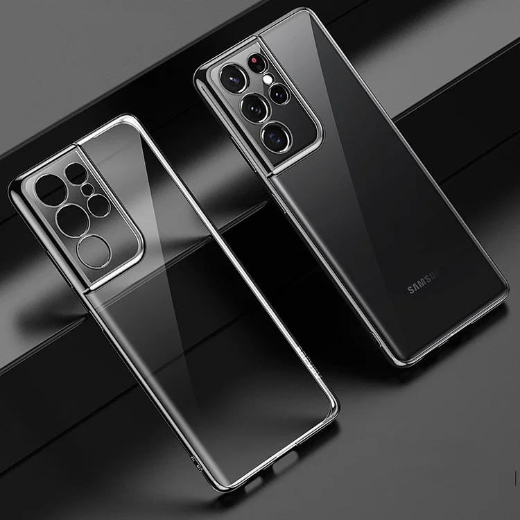 Luxury electroplated transparent silicone protective case