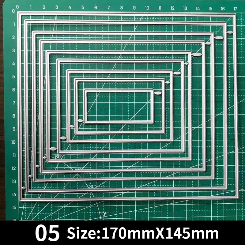 Frames Square Card Curves Border Metal Cutting Dies for DIY Scrapbook Cutting Die Paper Cards Embossed Decorative Craft Die Cut