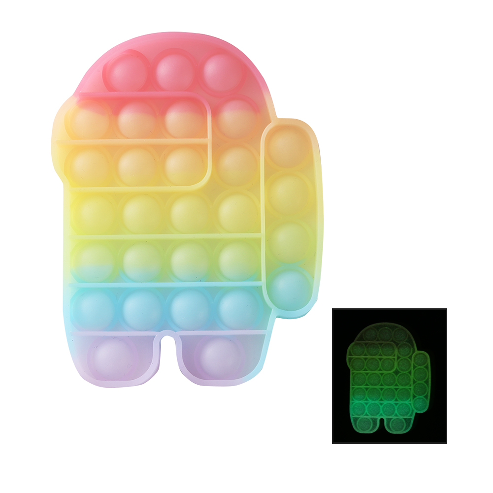 

Silicone Colorful Spaceman Push Bubble Night Glow Autism Stress Reliever, 501 Original