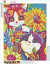 Cat And Flower  | Full Round Diamond Painting Kits