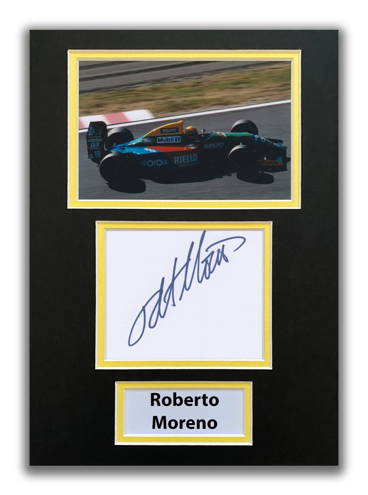 ROBERTO MORENO HAND SIGNED A4 MOUNTED Photo Poster painting DISPLAY - FORMULA 1 - F1 AUTOGRAPH 3