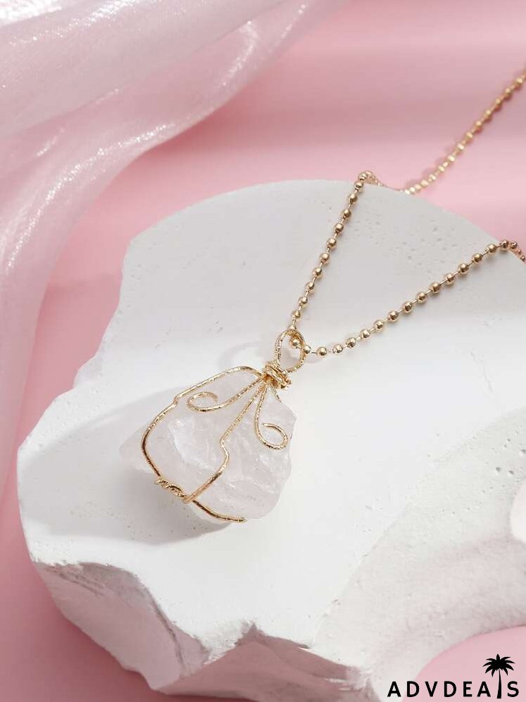 Irregular Stone Pendant Necklace