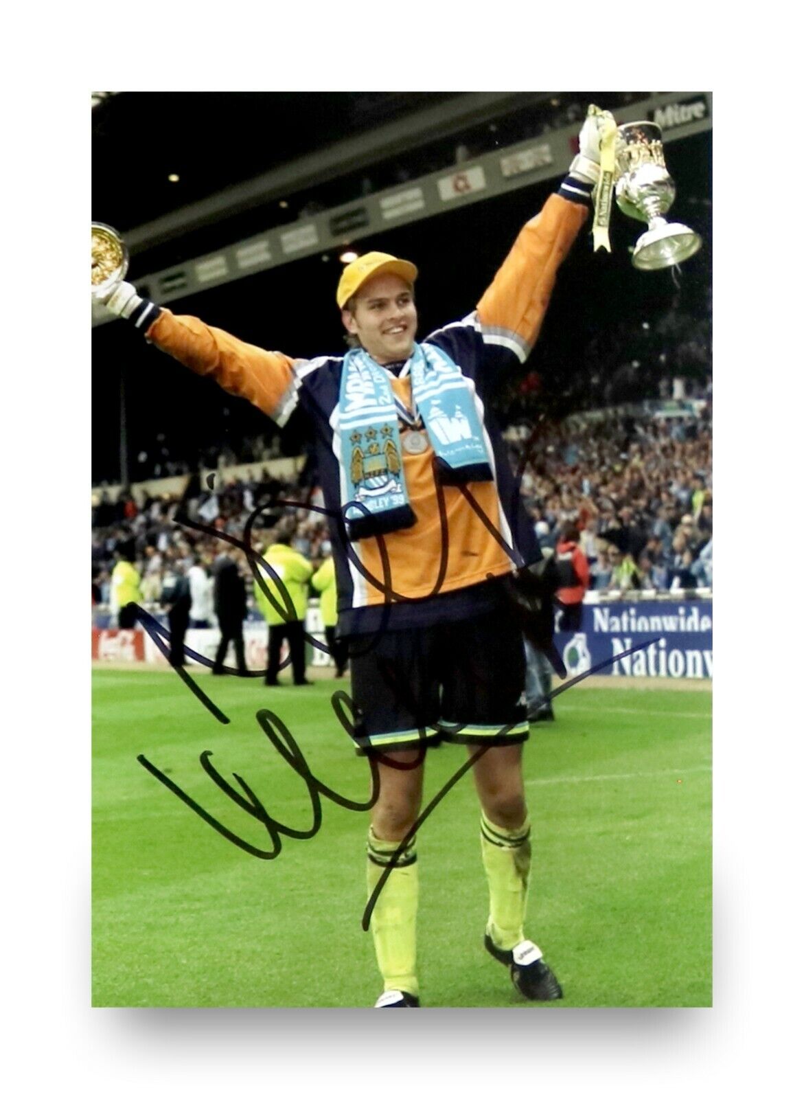 Nicky Weaver Signed 6x4 Photo Poster painting Manchester City Goalkeeper Genuine Autograph + COA