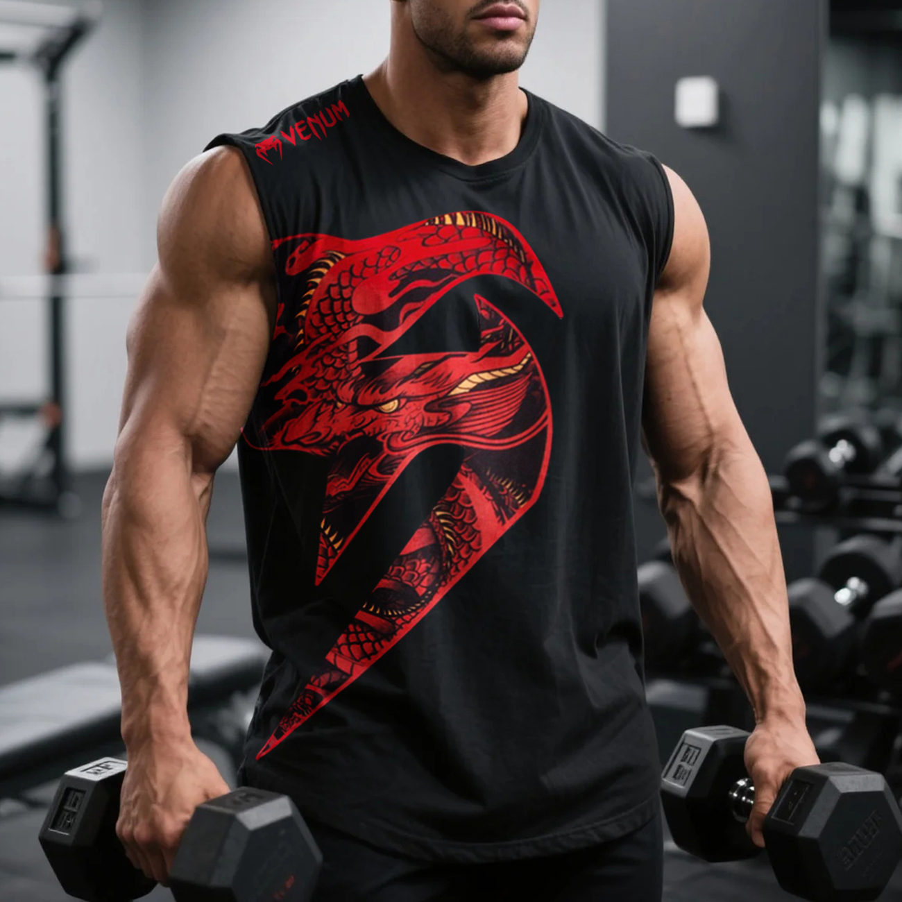 Oversized Loose And Comfortable Breathable Vest Fitness Sports Ultimate Fighting Print Sleeveless T-shirt / TECHWEAR CLUB / Techwear