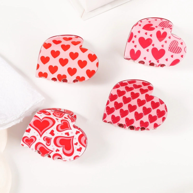 Sweet Women’s Heart Shape PVC Hair Claws