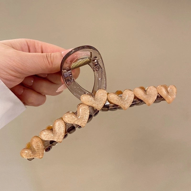 Women’s Sweet Heart Shape Plastic Hair Claws