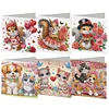 6Pcs Valentines Day Diamond Painting Greeting Card