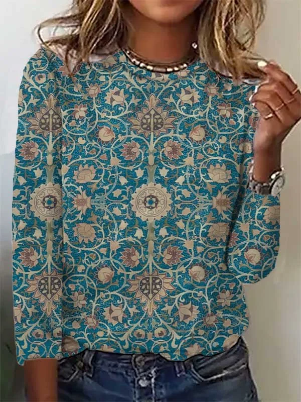 Casual Long sleeve Ethnic T-Shirt | IFYHOME