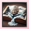 (Stamped/Counted) Book And Boat-11CT Cross Stitch 50*50cm/19.69*19.69in