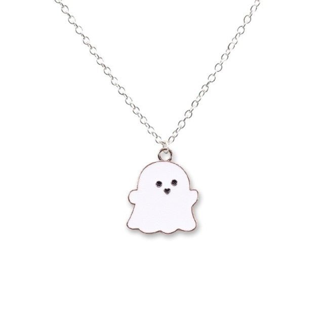 YOY-Cute Black And White Ghost Pendant Necklaces