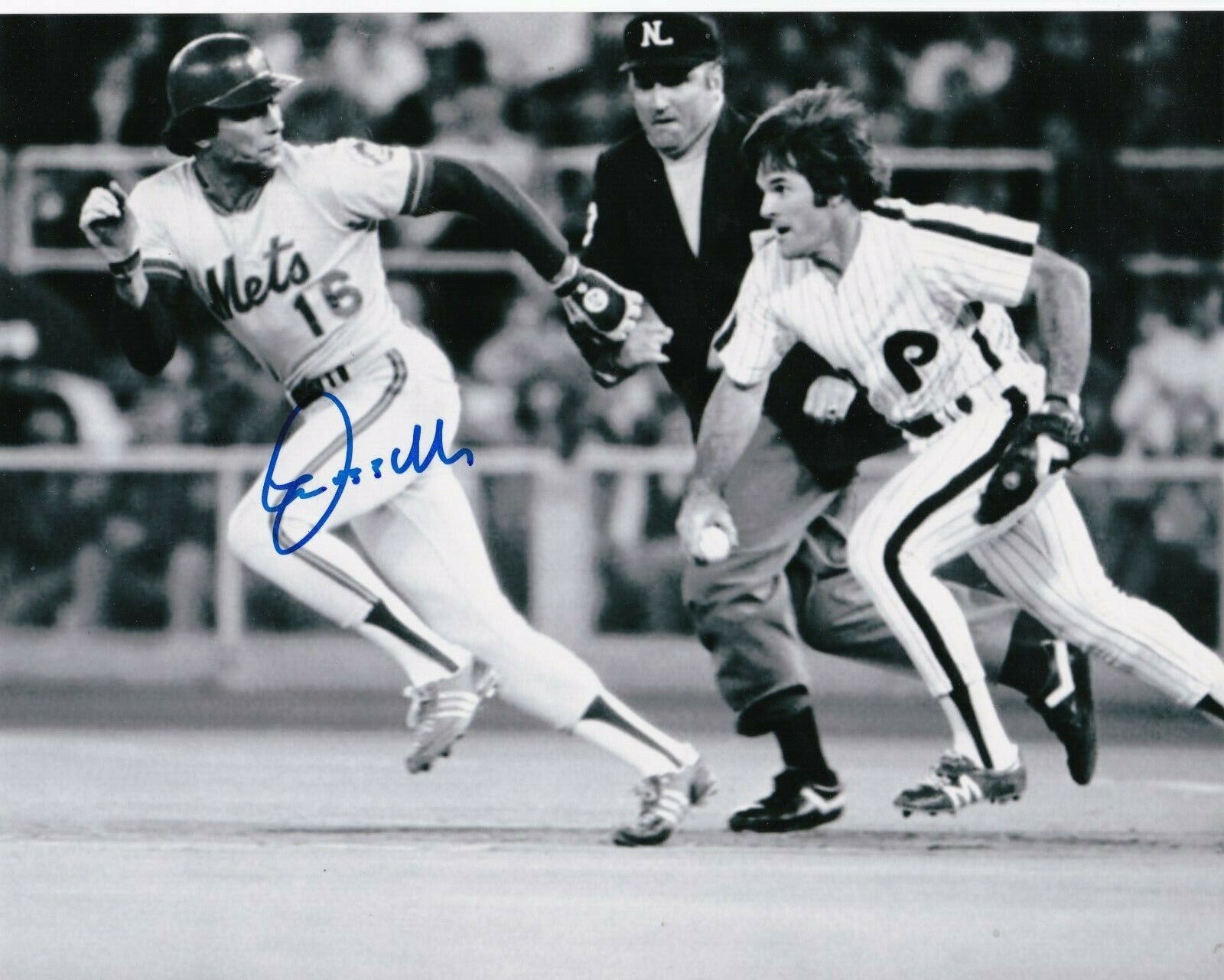 LEE MAZZILLI NEW YORK METS ACTION SIGNED 8x10