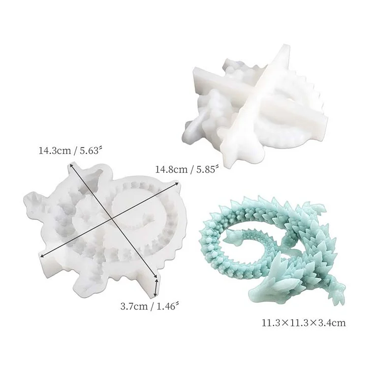 3D Crystal Dragon Ornament Silicone Molds CrazyMold