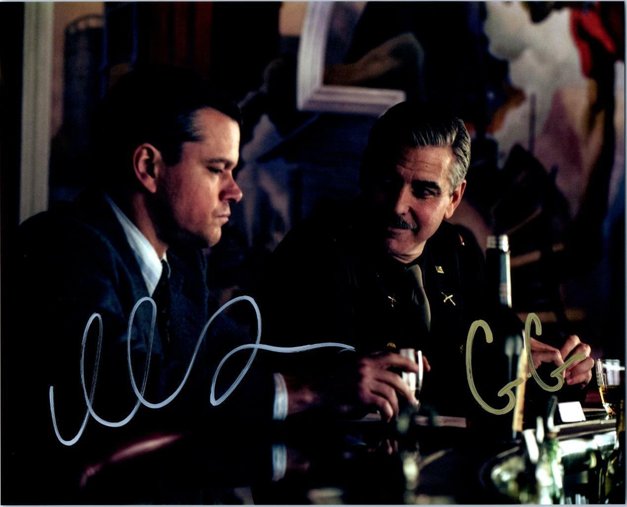 George Clooney Matt Damon signed 8x10 Photo Poster painting + COA autographed Picture very nice