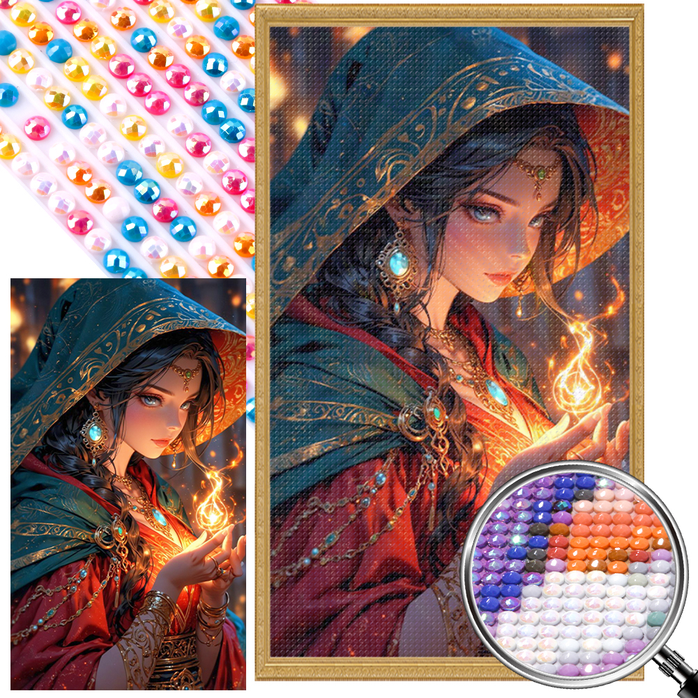 Magic Exotic Girl 40*70cm(picture) full round drill diamond painting with 3 to 5 colors of AB drills