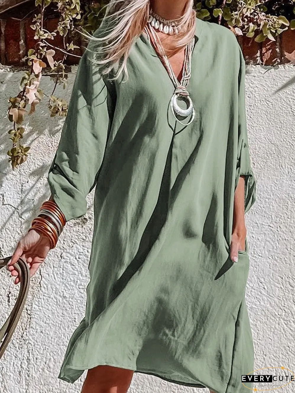 Plus Size V Neck Blouse