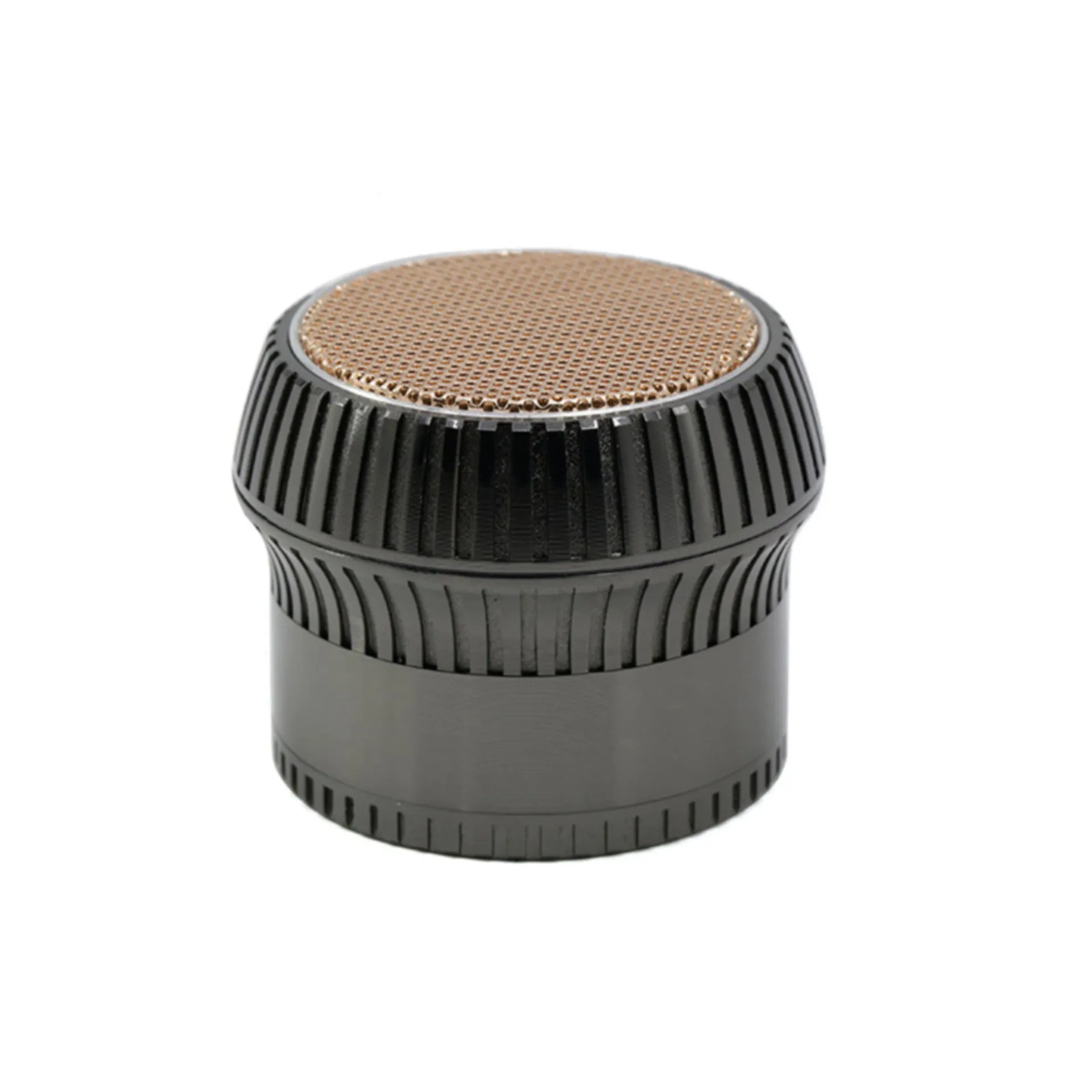 63MM Zinc Alloy 4 Part Vertical Stripe Lace Skirt Herb Grinder-Gun-black