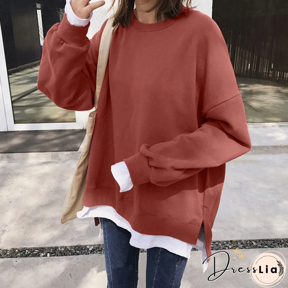 Plus Size Women Full Sleeved Winter Holiday Blouse Baggy Pullover Tops