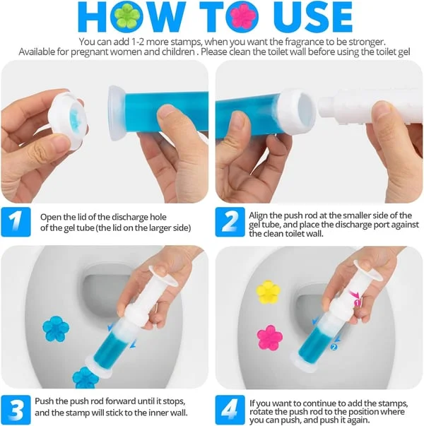 Flower Toilet Cleaner Gel Stamp