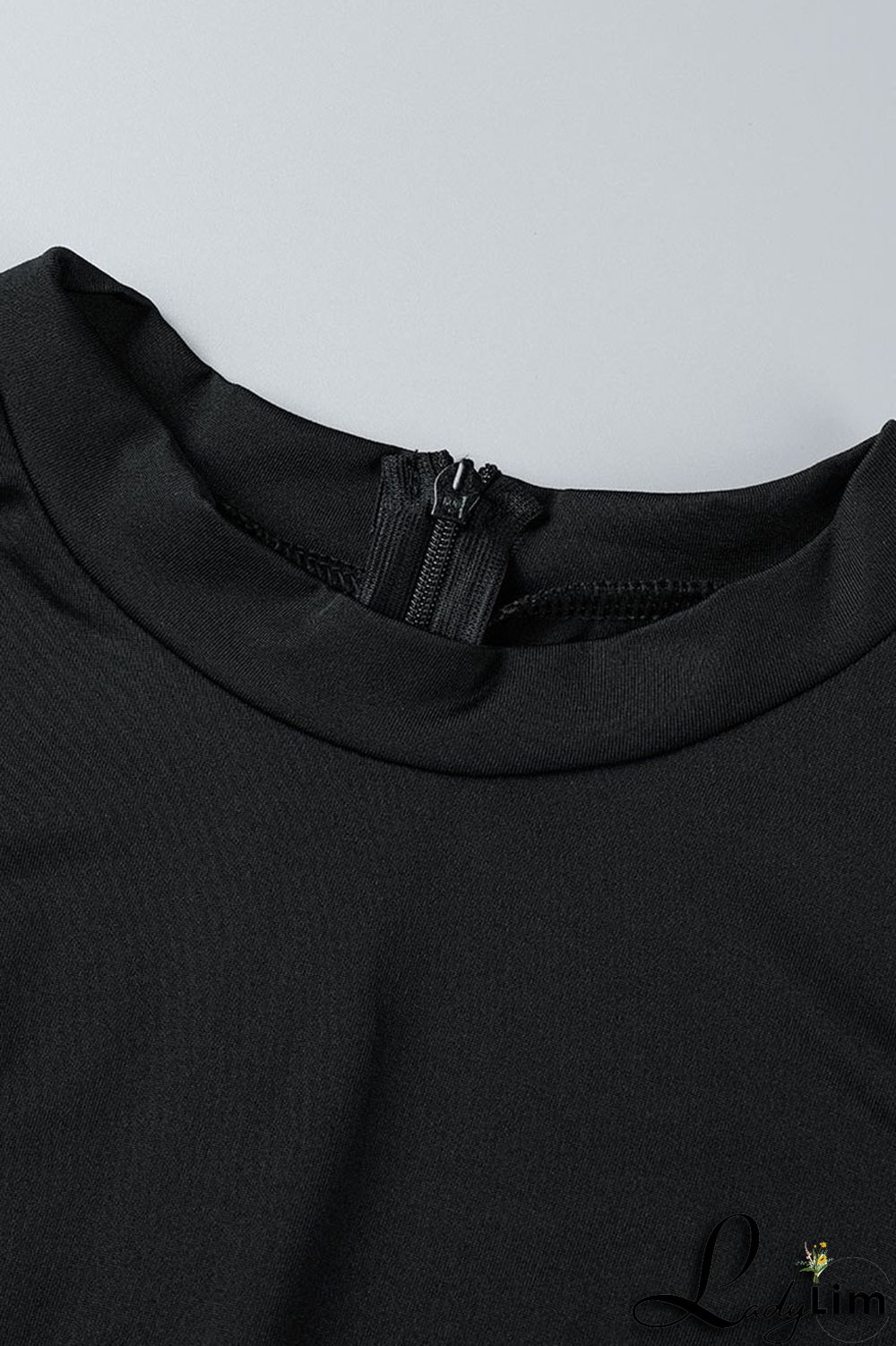 Black Sexy Sportswear Solid Patchwork Asymmetrical O Neck Skinny Jumpsuits