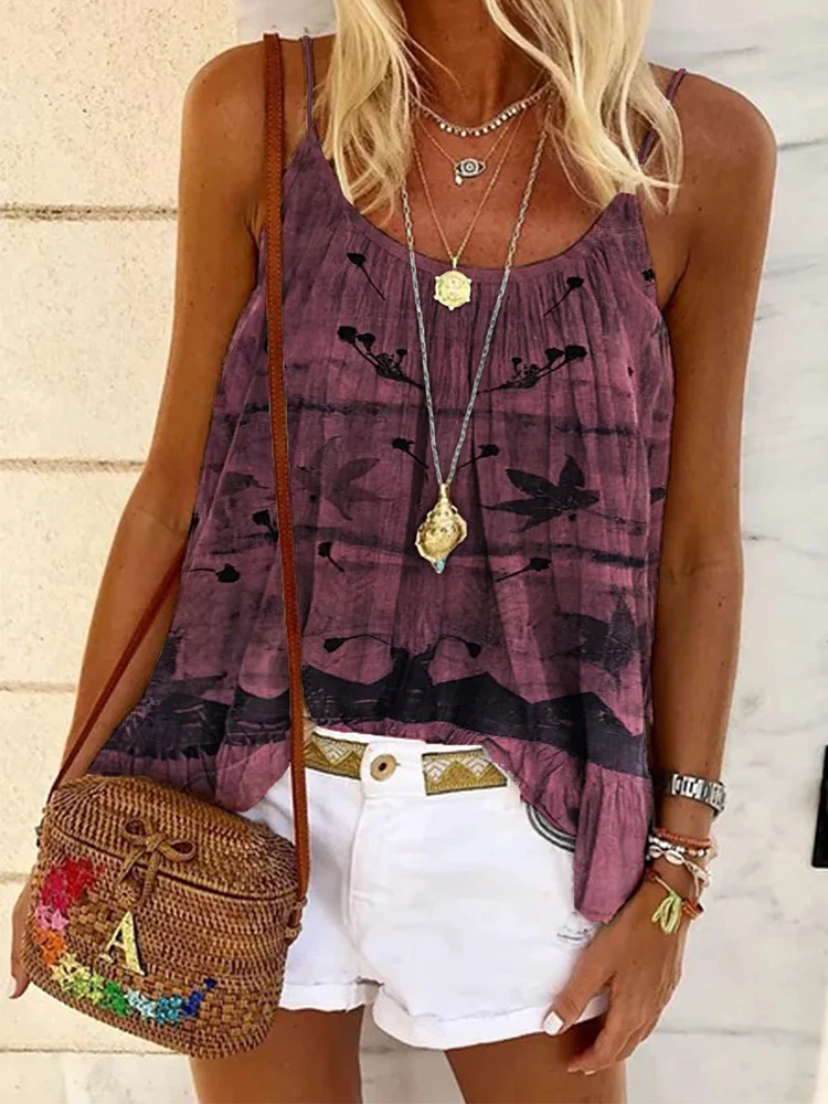 Witchy purple linen Tops