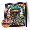Diamond Painting-DIY Full Round Drill Stained Glass Art Jellyfish