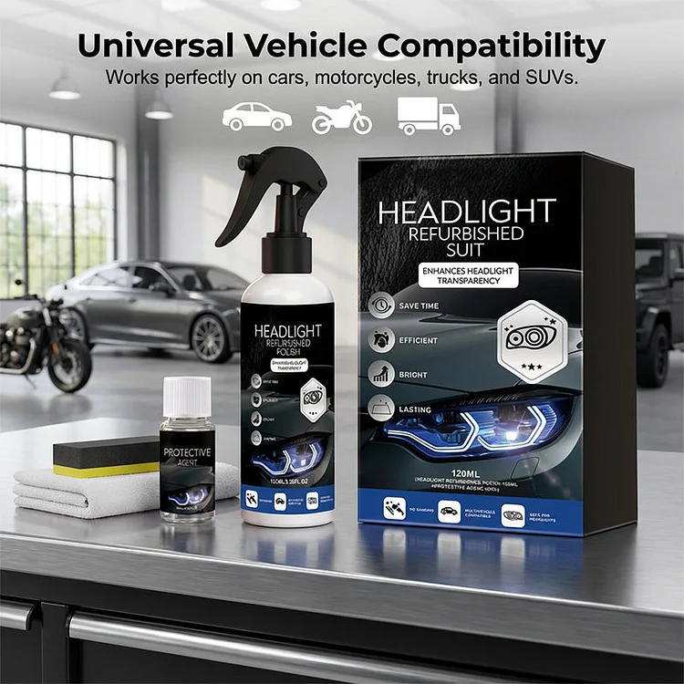 🚗 KAUFE 2, ERHALTE 1 GRATIS! 💡 Professionelles Set zur Scheinwerferaufbereitung &ndash; Entfernt Gelbstich, Stellt Klarheit Wieder Her & Einfache Anwendung ✨