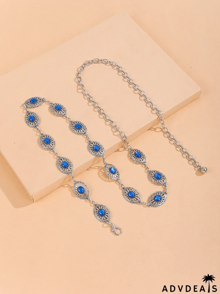 Hollow Out Geometric Decor Chain Belt