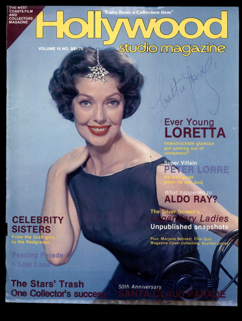 Loretta Young PSA DNA Coa Signed 9x11 Magazine Cover Photo Poster painting Autograph