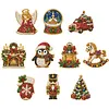 10PCS DIY Pearl Diamond Painting Christmas Fridge Magnets, Sparkling Rhinestone Refrigerator Magnet Craft Kit for Home Decor & Gifts