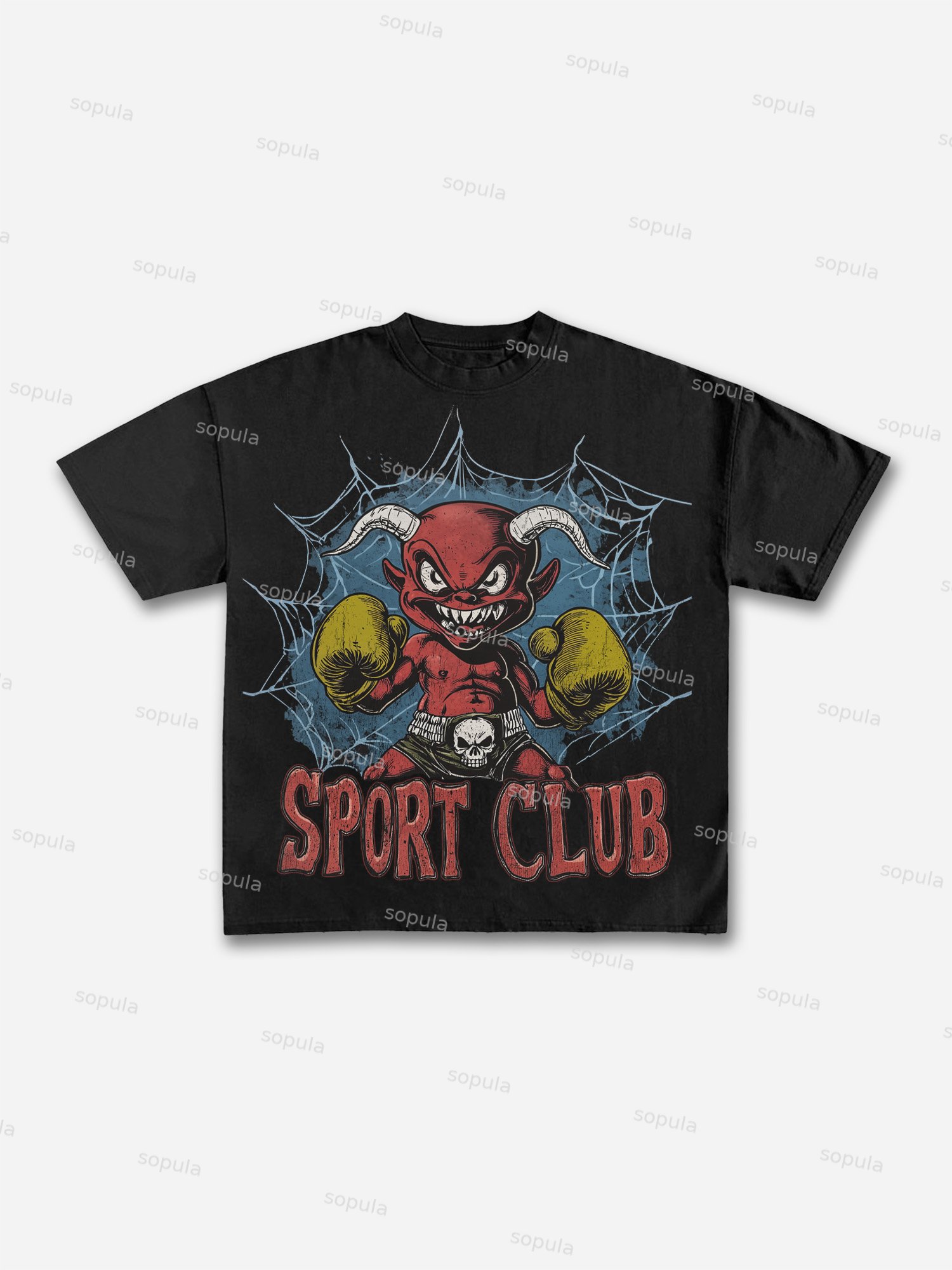 Evil Cartoon Baby Devil Boxer Cotton T-shirt - Sopula｜Premium Graphic Tees & Graphic Clothing