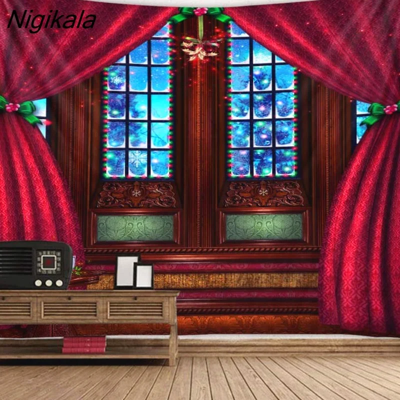 Nigikala Day Decorative Print Tapestry Bedroom Living Room Wall Hanging Tapestry Home Decor Xmas Mat for Christmas New Year