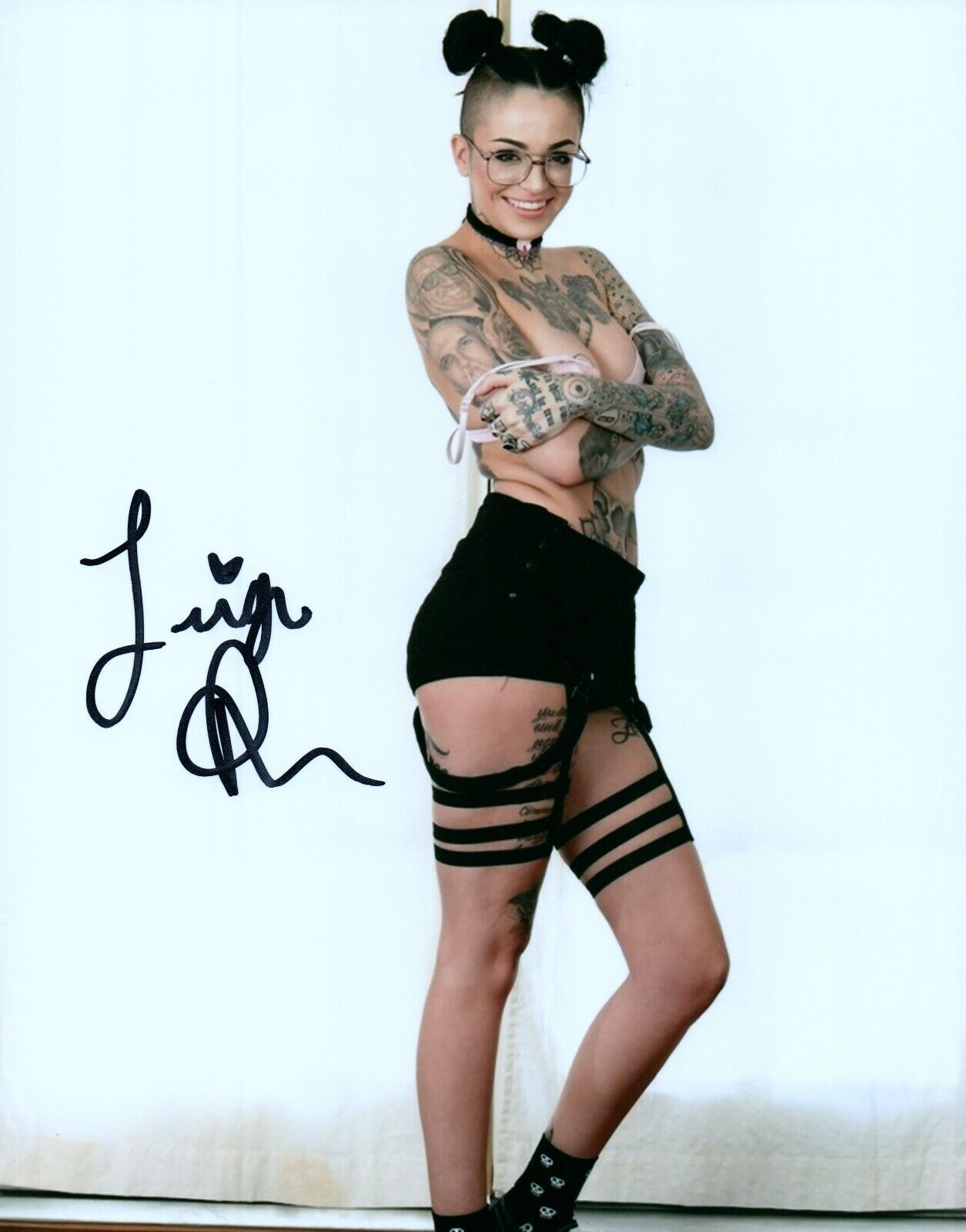 Leigh Raven Sexy Alternative Adult Model Signed 8x10 Autographed Photo Poster painting COA 49